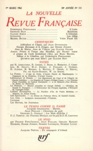  Gallimard - La Nouvelle Revue Française N° 111 mars 1962 : .