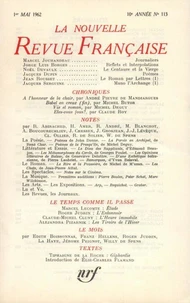 La Nouvelle Revue Française N° 113, mai 1962