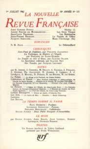  Gallimard - La Nouvelle Revue Française N° 115 juillet 1962 : .