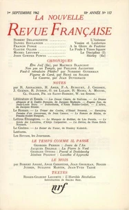 La Nouvelle Revue Française N° 117 sept 1962
