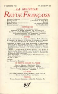  Gallimard - La Nouvelle Revue Française N° 118 octobre 1962 : .