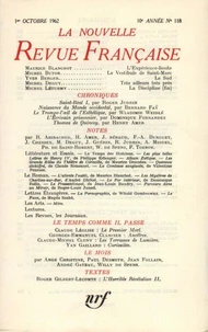 La Nouvelle Revue Française N° 118 octobre 1962