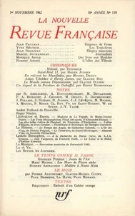 La Nouvelle Revue Française N° 119 novembre 1962