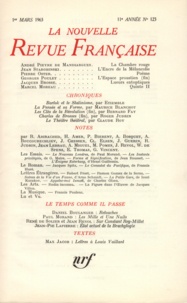  Gallimard - La Nouvelle Revue Française N° 123, mars 1963 : .