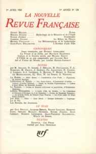  Gallimard - La Nouvelle Revue Française N° 124, avril 1963 : .