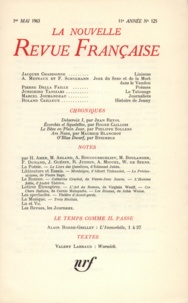  Gallimard - La Nouvelle Revue Française N° 125, mai 1963 : .