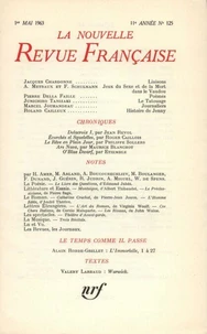 La Nouvelle Revue Française N° 125, mai 1963