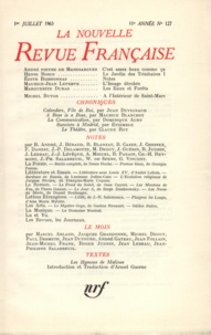  Gallimard - La Nouvelle Revue Française N° 127 juillet 1963 : .
