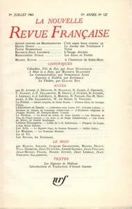 La Nouvelle Revue Française N° 127 juillet 1963