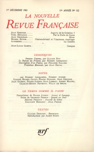 La Nouvelle Revue Française N° 132 décembre 1963