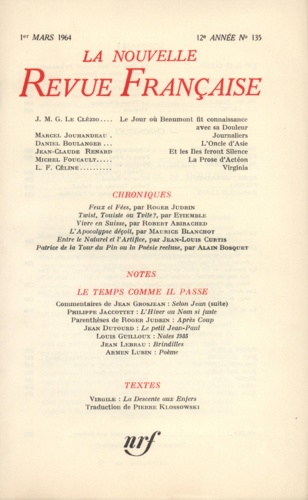 La Nouvelle Revue Française N° 135 (mars 1964)