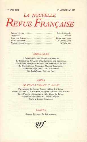 La Nouvelle Revue Française N° 137, mai 1964