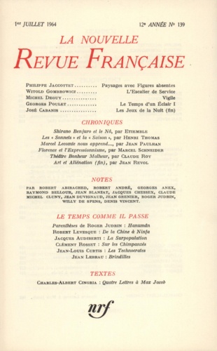 La Nouvelle Revue Française N° 139 juillet 1964