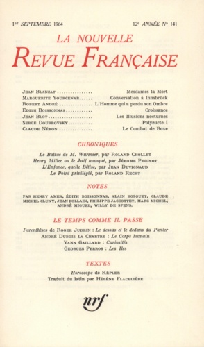 La Nouvelle Revue Française N° 141 sept 1964