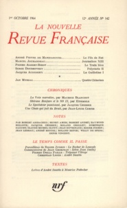  Gallimard - La Nouvelle Revue Française N° 142 octobre 1964 : .