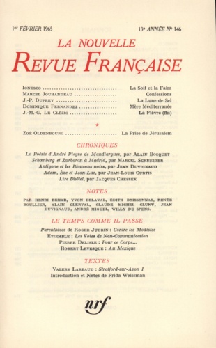 La Nouvelle Revue Française N°146 février 1965