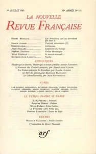 La Nouvelle Revue Française N° 151 juillet 1965