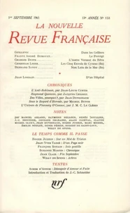 La Nouvelle Revue Française N° 153 sept 1965