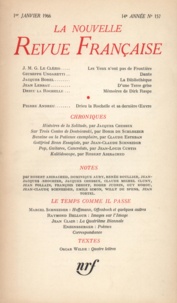  Gallimard - La Nouvelle Revue Française N° 157 janvier 1966 : .