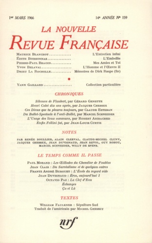 La Nouvelle Revue Française N° 159 mars 1966