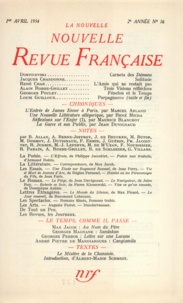  Gallimard - La Nouvelle Revue Française N° 16 avril 1954 : .