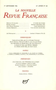 La Nouvelle Revue Française N° 165 sept 1966