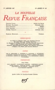  Gallimard - La Nouvelle Revue Française N° 169 janvier 1967 : .