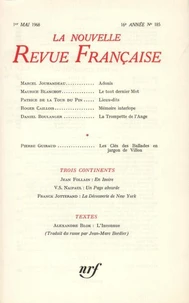 La Nouvelle Revue Française N° 185 mai 1968