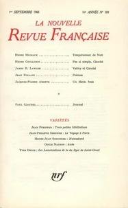 La Nouvelle Revue Française N° 189 sept 1968