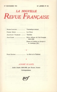  Gallimard - La Nouvelle Revue Française N° 191 novembre 1968 : .
