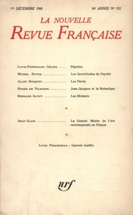 La Nouvelle Revue Française N° 192 décembre 1968
