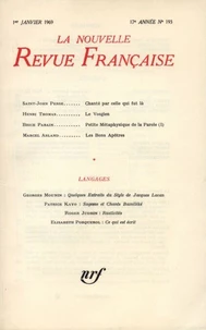 La Nouvelle Revue Française N° 193 janvier 1969