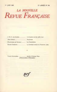  Gallimard - La Nouvelle Revue Française N° 198 juin 1969 : .