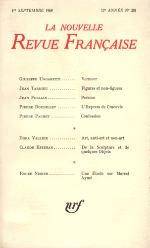 La Nouvelle Revue Française N° 201 sept 1969