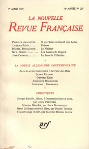 La Nouvelle Revue Française N° 207, mars 1970