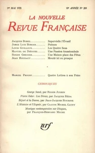 La Nouvelle Revue Française N° 209, mai 1970