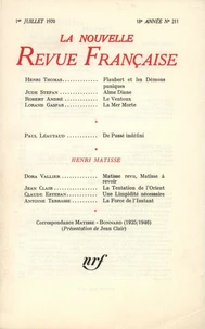 La Nouvelle Revue Française N° 211 juillet 1970