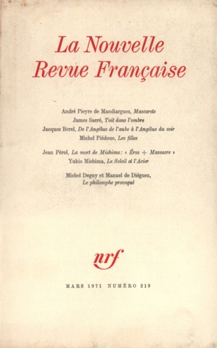 La Nouvelle Revue Française N° 219, mars 1971