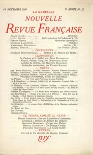 La Nouvelle Revue Française N° 23 novembre 1954