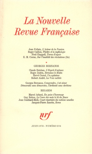 La Nouvelle Revue Française N° 234, juin 1972