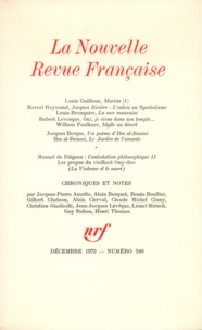 Gallimard - La Nouvelle Revue Française N° 240 décembre 1972 : .