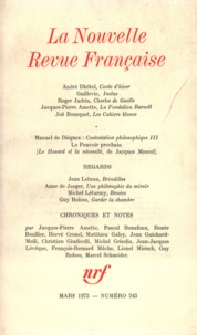  Gallimard - La Nouvelle Revue Française N° 243, mars 1973 : .
