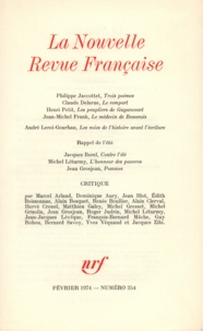  Gallimard - La Nouvelle Revue Française N° 254 février 1974 : .