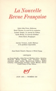  Gallimard - La Nouvelle Revue Française N° 258, juin 1974 : .