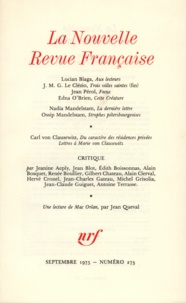  Gallimard - La Nouvelle Revue Française N° 273 sept 1975 : .