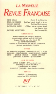  Gallimard - La Nouvelle Revue Française N° 297 octobre 1977 : .