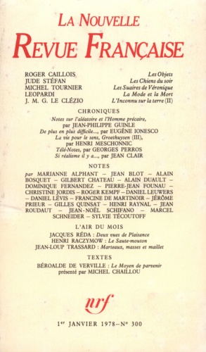 La Nouvelle Revue Française N° 300 janvier 1978