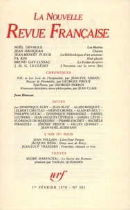 La Nouvelle Revue Française N° 301 février 1978