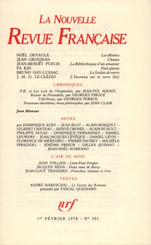La Nouvelle Revue Française N° 301 février 1978