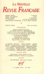 La Nouvelle Revue Française N° 302, mars 1978